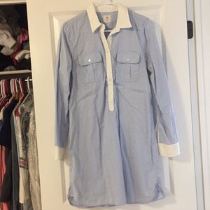 Gap long sleeve blue button down dress